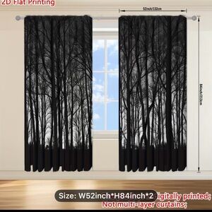 Black Forest Silhouette Window Curtains